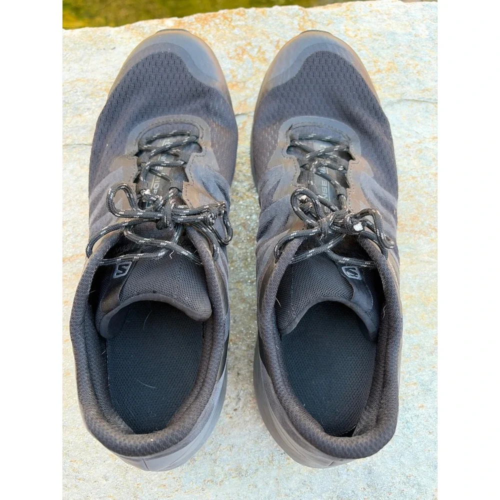 Salomon Sense Ride 4 Mens 12 Black Trail Running Shoes 412938 SensiFit Contagrip